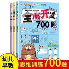 幼兒全腦開發 1000題 思維訓練 5-6歲 啟蒙早教書, 【3本】2-3岁全脑开发700题