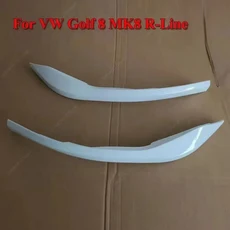 폭스 바겐 골프 8 GTI R-라인 2020-2024 자동차 앞 범퍼 사이드 스플리터 스포일러 트림 포그 라이트 카나, 04 8 R-Line White
