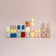 [폴리노리-doto 도토] 우드 블럭 쌓기 장난감, Variety 36pcs, 1개