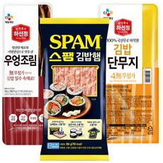 올따옴 CJ 김밥재료세트(스팸 김밥햄 260g+하선정우엉조림130g+하선정 4무 단무지370g) 760g, 130g, 1개