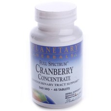 Planetary Herbals 蔓越莓濃縮錠 560mg, 1罐, 45顆