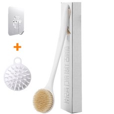 오일일 등드름 등밀이 커브형 바디브러쉬 2종세트, 화이트, 1개입, 1개