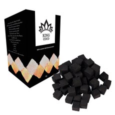 KINGCOCO 100% 야자 코코넛 숯 1kg 큐브형 72개 / 후카 시샤 캠핑 바베큐