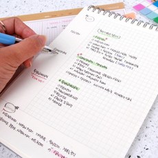 스프링 코넬 오답 그리드 노트 세로형 모눈종이 A5, 1개, 상세페이지 참조