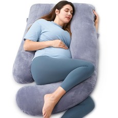 Momcozy U자형 임산부 포옹 베개 | 옆으로 누워도 사용 가능 다기능 임산부 베개 수유 쿠션 | 안아주는 베개 여성 산전·산후 겸용 | 요라쿠 등받이 지지 | 세탁 가능한 커