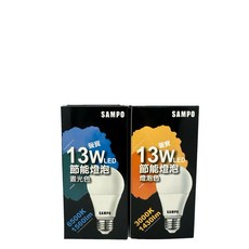 SAMPO聲寶 13W LED燈泡, 1個, 13W LED燈泡,黃光, 黃光