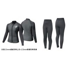 游龍潛水 BREATHE 女款 2.5mm 兩件式細鯊耐磨防寒衣褲, 長褲,XS