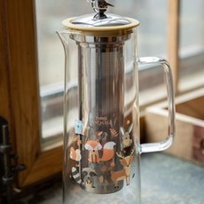 주전자 티포트 1400ml 허브 차우림 숲속가족 유리 84525EA 1(PC), 모델명