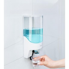 벽걸이 가글디스펜서 가정용 화장실 액체 세제통 케이스 용기, 투명 화이트 1개