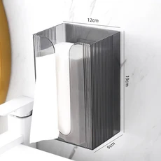 아크릴 티슈 케이스 홀더 벽걸이형 투명 거실 및 욕실용 다기능 종이 타월 디스펜서, 01 라이트 그레이