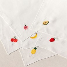 아기 신생아 유아 자수 손수건 6p 세트