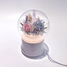 FLORA FLOWER 藍粉色系永生花薰香機 水氧機 夜燈, 1個, 無須加購(不含禮盒)