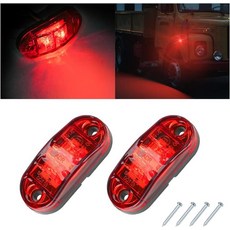 2개 2.5인치 LED 측면 표시등 12-24V 방수 테일라이트 표면 장착 차량 트럭 보트 마린 RV 노란색 USA, Red