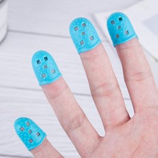 손톱 물어뜯기 방지 손빨기 깨물기 뜯기 버릇 손가락 보호 고무캡 다용도 골무 실리콘 사무용, 스카이
