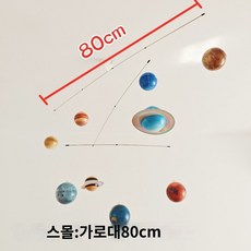 행성모빌 공간 우주 행성 천장 동적 태양계 펜던트 방 장식, S사이즈행성모형+후광판지2장 양면 테이프고리, 1개