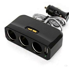 차량용 시거잭 소켓 3구 멀티소켓 개별스위치 USB 빠른배송 USB시거잭 차량용멀티소켓 차량소켓, 블랙