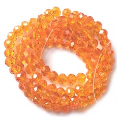 Bead 크리스탈 4mm 론델비즈 한세트 2줄 컬러선택, 오렌지