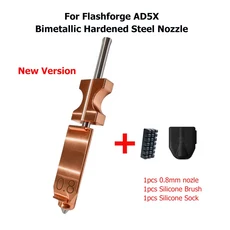 플래시 포지 AD5X 액세서리 바이메탈릭 노즐 AD5X 신형 업그레이드 강화 스틸 핫엔드 노즐 0.2/0.4/0.6/0.8