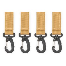 4Pc 전술 나일론 웨빙 버클 카라비너 벨트 클립 키키퍼 버클, 카키