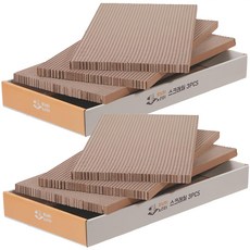 MeongnyangiNoriteo 大尺寸平板型AB楞貓抓板 3入, 2套, 混合色