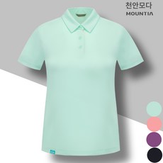 마운티아 마운티아 여성 여름 가볍고 시원한 카라 반팔 티셔츠 일상 근무복 단체복 비올리티셔츠C8 1MQTSMU502 민트_CA