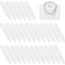 남성 드레스 셔츠용 30 PCS 칼라 스테이 2.2인치 셔츠 보이지 않는 플라스틱 삽입물 방수 탭 지원화이트