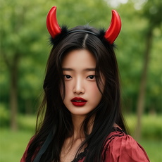 더복이벤트 할로윈 머리띠 악마 뿔 2컬러 (레드 블랙), 1개, 레드