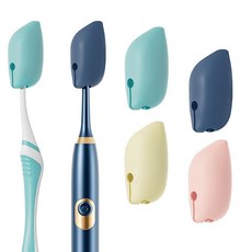 무슬시 실리콘 칫솔 커버 전동 및 수동 헤드용 커버 캡 4팩 여행용 휴대용 보호대 가정용(회색), Navy
