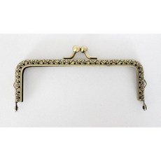 【綺綺愛編織】12.5cm 方型 口金/經典 雙耳 古銅色 壓花 優質無斷孔