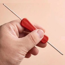 絲光棉麻線輕體冰絲扁帶毛線手工編鉤織diy鉤包包帽子坐墊空心線, 大號雙頭鉤針, 1個