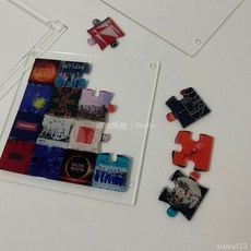 ENHYPEN專輯亞克力拼圖 明星情侶周邊應援演唱會桌面擺件禮物 NCT周邊飾品 應援 快閃, 1個, ENHYPEN,8*8【帶框+支架】