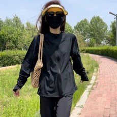 黑色防曬衣女新款夏季外套防曬服女款寬鬆上衣戶外穿搭小個子
