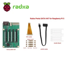 Raspberry Pi 5 Penta SATA HAT - 최대 5x SATA 디스크 HAT