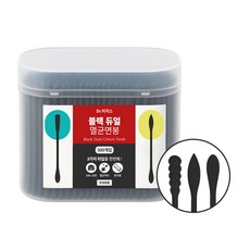 닥터이지스 3TYPE (둥근+나선+원뿔) 순면 블랙 듀얼 멸균면봉 300개입, 1개