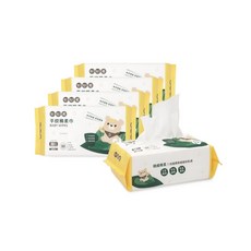 【妙妙熊-官方直營】平紋棉柔巾-抽取式 80張/袋, 5個, 80張, 145g