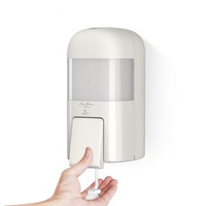원프라임 거품타입 수동디스펜서 거품 비누 디스펜서 OP-507 물비누 욕실 손세정제 핸드워시 700ml 벽걸이, 1개, 화이트그레이(거품타입)
