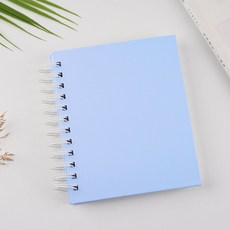 스프링 포토앨범 25매 양면 사진 보관 접착식 사진첩, 라이트블루