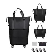 롤링 더플 백 블랙. 바퀴가 달린 가방, 롤링 더플 백, 블랙., 바퀴가 달린 가방