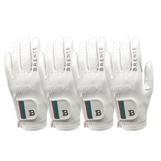 브렌스 핑거라인 반양피 남자여성 골프장갑 4장, 화이트, 4개