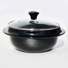 김수미 IH 포세린 가마솥 인덕션 뚝배기 냄비, 1개, 블랙, 23cm