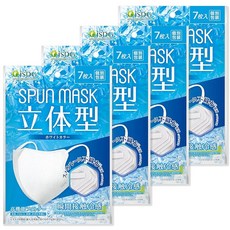 의식 동원 닷컴 iSDG 28장 7장들이×4봉 입체형 스펀 레이스 부직포 컬러 마스크 냉감 타입 화이트 SPUN MASK 스팬 마스크 개인 포장, 상세페이지 참조, 1개, 1개입