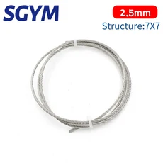 304 스테인리스 스틸 와이어 로프 부드러운 낚시 리프팅 케이블 빨랫줄 직경 0.6mm 100m, 04 2.5mm, 01 100M