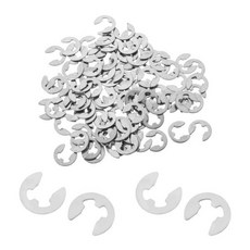 MroMax 100개 외부 클립 M25 고정 링 304 스테인리스 스틸 E클립 축 스냅 자동차 밸브 전기 베어링용, M2.5, 100