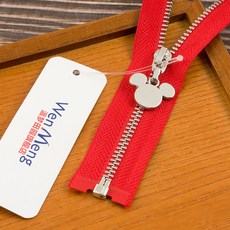 衣服拉鍊 服裝輔料 拉鍊條 羽絨服外套夾剋拉鎖皮裙銅齒彩色尾部可分開長拉鏈配件3號鐵拉鏈, 紅色銀齒70厘米 1條, 1個