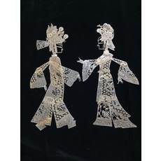 手工牛皮雕刻皮影擺飾 高33cm, 如圖所示, 1個