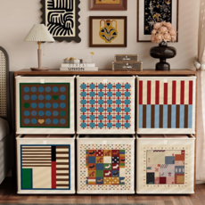 접이식 패브릭 공간 박스 수납 박스 유럽 스타일 대용량 수납함, 1개, 디자인A