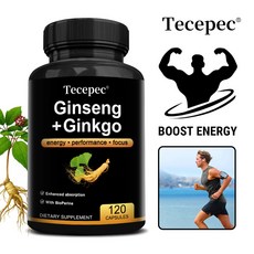 인삼 + 은행잎 보충제 - 집중력 뇌기억력 신진대사 촉진제, 1개, 120회분