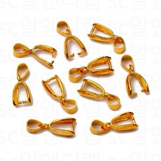 비즈공예 목걸이 연결 펜던트 버클 커넥터 클립 10P 주얼리 삼각 캡, 골드