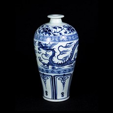 《博古珍藏》元青花雲龍紋梅瓶，早期收藏老件瓷器，居家裝飾藝術品，底價回饋