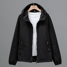 ROYALBELLE 여성 빅사이즈 후드 집업 루즈핏 캐주얼 베이직 바람막이 자켓 K0010410